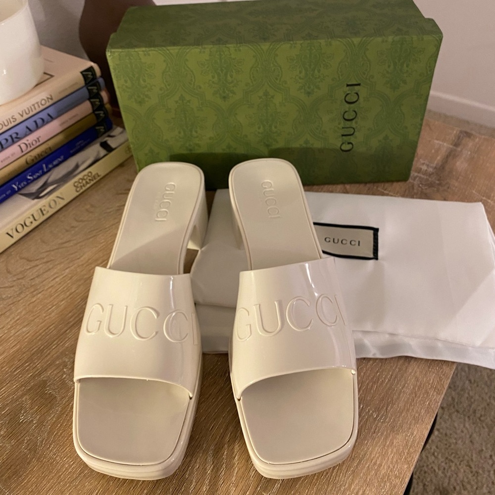 White Rubber Slides